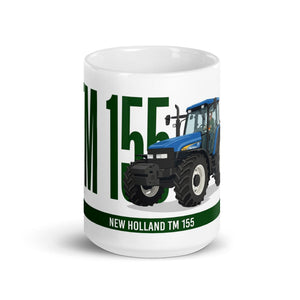 The Tractor Mugs Store New Holland TM 155 | White Glossy Mug Quality Farmers Merch