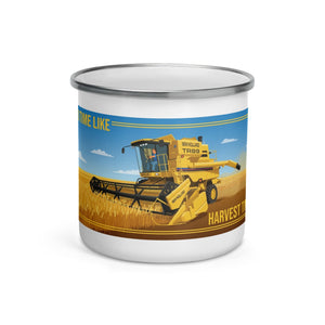 The Tractor Mugs Store New Holland TR 89 NO TIME LIKE HARVEST TIME! | Enamel Mug Quality Farmers Merch