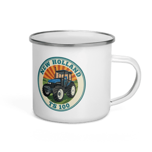 The Tractor Mugs Store New Holland TS 100 | Enamel Mug Quality Farmers Merch