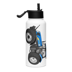 The Tractor Mugs Store New Holland TS 135a | Stainless steel water bottle with a straw lid Quality Farmers Merch