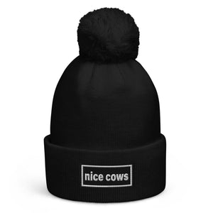 The Tractor Mugs Store Oasis Nice Cows | Pom pom beanie Quality Farmers Merch