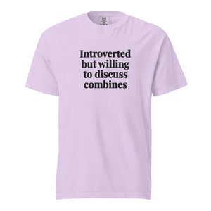 The Tractor Mugs Store Orchid / S Introverted But Willing To Discuss Combines | Unisex Premium T-shirt Quality Farmers Merch