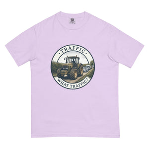 The Tractor Mugs Store Orchid / S John Deere 7810 TRAFFIC WHAT TRAFFIC? Engraving | Unisex Premium T-shirt Quality Farmers Merch