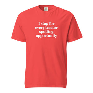 The Tractor Mugs Store Paprika / S I Stop for Every Tractor Spotting Opportunity | Unisex Premium T-shirt Quality Farmers Merch
