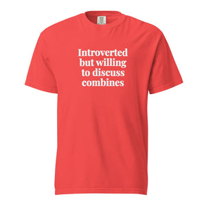 The Tractor Mugs Store Paprika / S Introverted But Willing To Discuss Combines | Unisex Premium T-shirt Quality Farmers Merch