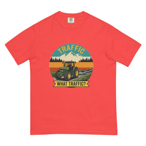 The Tractor Mugs Store Paprika / S John Deere 7810 TRAFFIC WHAT TRAFFIC? Outdoor | Unisex Premium T-shirt Quality Farmers Merch
