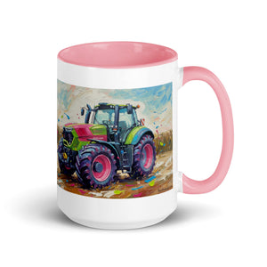 The Tractor Mugs Store Pink / 15 oz Deutz-Fahr 9340 Splash Art | Mug with Color Inside Quality Farmers Merch