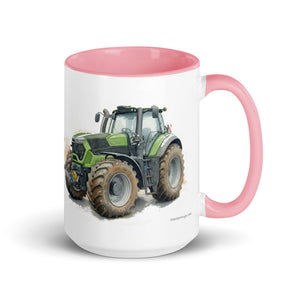 The Tractor Mugs Store Pink / 15 oz Deutz-Fahr 9340 Watercolor | Mug with Color Inside Quality Farmers Merch