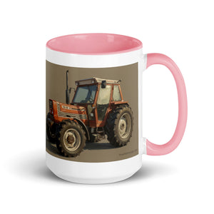 The Tractor Mugs Store Pink / 15 oz FIAT 110-90 DT Oil Painting | Mug with Color Inside Quality Farmers Merch