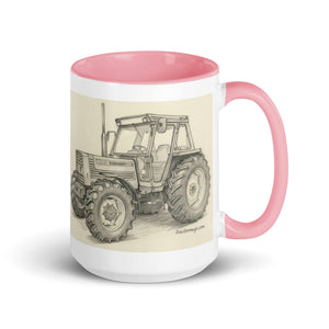 The Tractor Mugs Store Pink / 15 oz FIAT 110-90 DT Pencil Sketch | Mug with Color Inside Quality Farmers Merch