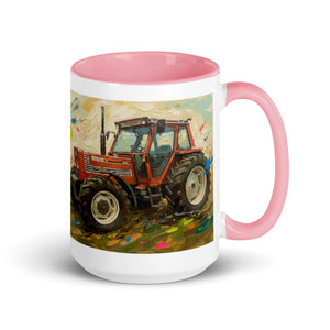The Tractor Mugs Store Pink / 15 oz FIAT 110-90 DT Splash Art | Mug with Color Inside Quality Farmers Merch