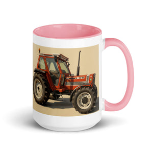 The Tractor Mugs Store Pink / 15 oz FIAT 90-90 DT Oil Painting | Mug with Color Inside Quality Farmers Merch
