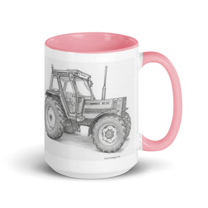 The Tractor Mugs Store Pink / 15 oz FIAT 90-90 DT Pencil Sketch | Mug with Color Inside Quality Farmers Merch