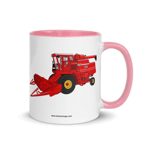 The Tractor Mugs Store Pink Massey 760 Combine Harvester | Mug with Color Inside Quality Farmers Merch