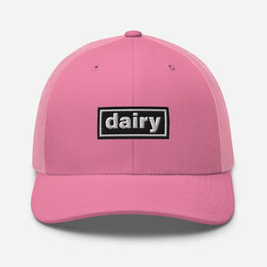 The Tractor Mugs Store Pink Oasis Style Retro Dairy | Trucker Cap Quality Farmers Merch