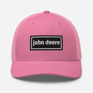 The Tractor Mugs Store Pink Oasis Style Retro John Deere | Trucker Cap Quality Farmers Merch