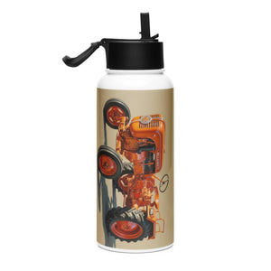 The Tractor Mugs Store Porsche Diesel A111 Oil Painting | Stainless steel water bottle with a straw lid Quality Farmers Merch