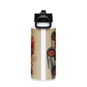 The Tractor Mugs Store Porsche Diesel A111 Oil Painting | Stainless steel water bottle with a straw lid Quality Farmers Merch