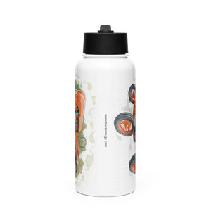The Tractor Mugs Store Porsche Diesel A111 Watercolor | Stainless steel water bottle with a straw lid Quality Farmers Merch