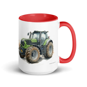 The Tractor Mugs Store Red / 15 oz Deutz-Fahr 9340 Watercolor | Mug with Color Inside Quality Farmers Merch