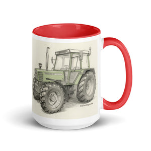 The Tractor Mugs Store Red / 15 oz Fendt 308 LSA 4WD Pencil Sketch | Mug with Color Inside Quality Farmers Merch