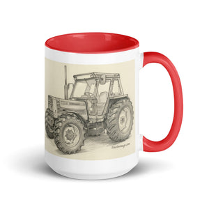 The Tractor Mugs Store Red / 15 oz FIAT 110-90 DT Pencil Sketch | Mug with Color Inside Quality Farmers Merch