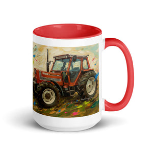 The Tractor Mugs Store Red / 15 oz FIAT 110-90 DT Splash Art | Mug with Color Inside Quality Farmers Merch