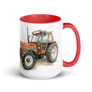 The Tractor Mugs Store Red / 15 oz FIAT 110-90 DT Watercolor | Mug with Color Inside Quality Farmers Merch
