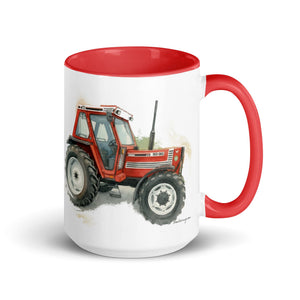The Tractor Mugs Store Red / 15 oz FIAT 90-90 DT Watercolor | Mug with Color Inside Quality Farmers Merch