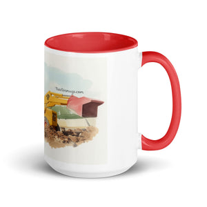 The Tractor Mugs Store Red / 15 oz JCB 3C II Watercolor | Mug with Colour Inside Quality Farmers Merch