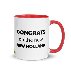 The Tractor Mugs Store Red Congrats On The New New Holland | Mug with Color Inside Quality Farmers Merch