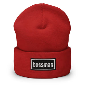 The Tractor Mugs Store Red OASIS Style 'Bossman' | Cuffed Beanie Quality Farmers Merch