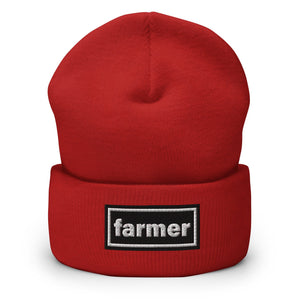 The Tractor Mugs Store Red OASIS Style 'farmer' | Cuffed Beanie Quality Farmers Merch