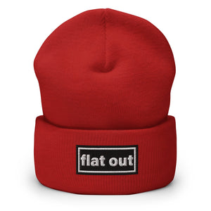 The Tractor Mugs Store Red OASIS Style 'Flat Out' | Cuffed Beanie Quality Farmers Merch