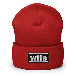 The Tractor Mugs Store Red OASIS Style 'Wife' | Cuffed Beanie Quality Farmers Merch