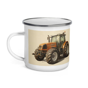 The Tractor Mugs Store Renault ares 696 rz Oil Painting | Enamel Mug Quality Farmers Merch