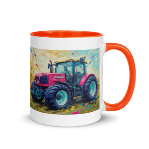 The Tractor Mugs Store Renault ares 696 rz Splash Art | Mug with Color Inside Quality Farmers Merch
