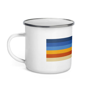 The Tractor Mugs Store Retro Stripes TM 155 | Enamel Mug Quality Farmers Merch