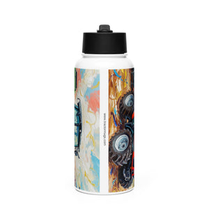 The Tractor Mugs Store SAME Dorado Natural 70 (Stage V) Splash Art | Stainless steel water bottle with a straw lid Quality Farmers Merch