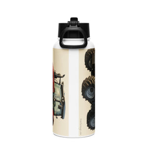 The Tractor Mugs Store SAME Explorer 105 (Stage V) Oil Painting | Stainless steel water bottle with a straw lid Quality Farmers Merch