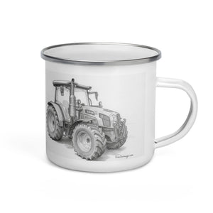 The Tractor Mugs Store SAME Explorer 105 (Stage V) Pencil Sketch | Enamel Mug Quality Farmers Merch