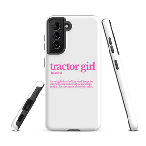 The Tractor Mugs Store Samsung Galaxy S21 FE TRACTOR GIRL | Tough case for Samsung® Quality Farmers Merch