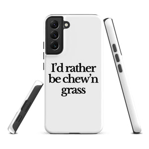 The Tractor Mugs Store Samsung Galaxy S22 Plus I'D RATHER BE CHEW'N GRASS | Tough case for Samsung® Quality Farmers Merch