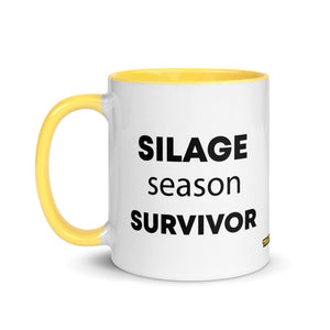 The Tractor Mugs Store Silage Season Survivor  | Mug with Color Inside Quality Farmers Merch