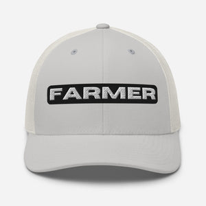 The Tractor Mugs Store Silver FARMER Trucker Cap Quality Farmers Merch