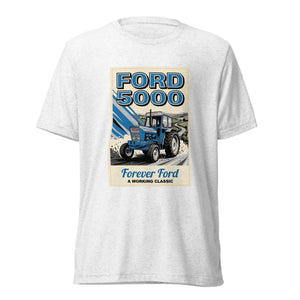The Tractor Mugs Store Solid White Triblend / XS Ford 5000 Retro | Premium T-shirt Quality Farmers Merch