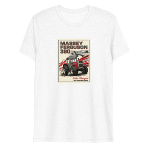 The Tractor Mugs Store Solid White Triblend / XS Massey Ferguson 390 | Retro T-Shirt Quality Farmers Merch