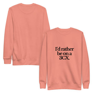 The Tractor Mugs Store Sweatshirt I'D RATHER BE ON A 3CX | Unisex Premium Sweatshirt Quality Farmers Merch