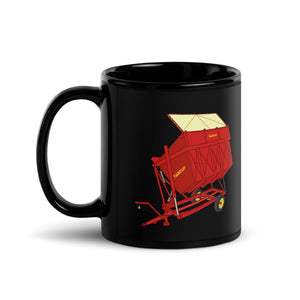 The Tractor Mugs Store Taarup tipvogn T3 Trailer | Black Glossy Mug Quality Farmers Merch