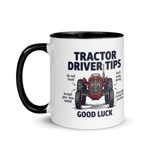 The Tractor Mugs Store Tractor Driving Tips | Mug with Color Inside Quality Farmers Merch